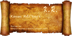Kavas Róbert névjegykártya